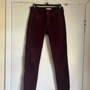 Blue Essence Women’s burgundy Corduroy Skinny Pants Size 2